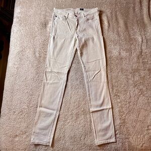 AG Jeans Women’s White Denim Skinny Jeans Cream Long Pants Fitted